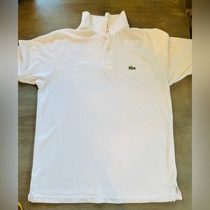 EUC- White Lacoste Polo